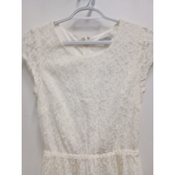 Gap Womens Fit & Flare Mini Dress Size 4 White Lace Floral Cap Sleeve Fairy NWT - Picture 2 of 9